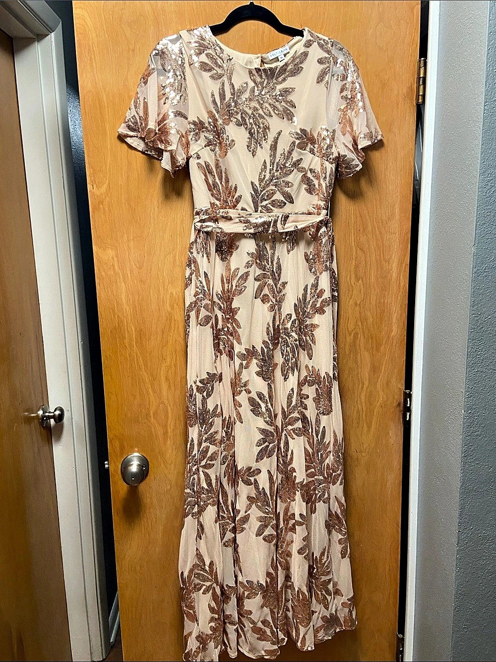 Lily Rose Floral Sequin Maxi Dress NWT